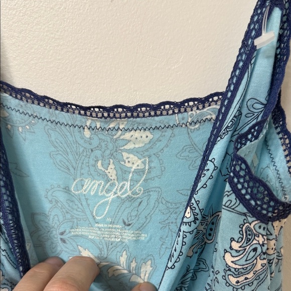 Angel Dear Blue Floral Chemise with Navy Lace - Picture 2 of 2